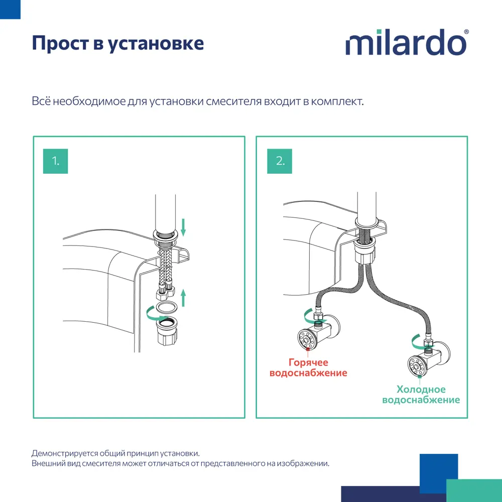 Смеситель для раковины Milardo Demi однорычажный цвет хром 89444505 STLM-2182029 - Вид №3