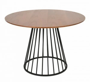 Обеденный стол круглый орех с черными ножками 110 см Liverpool BRADEX HOME  00-3974026 Орех;коричневый