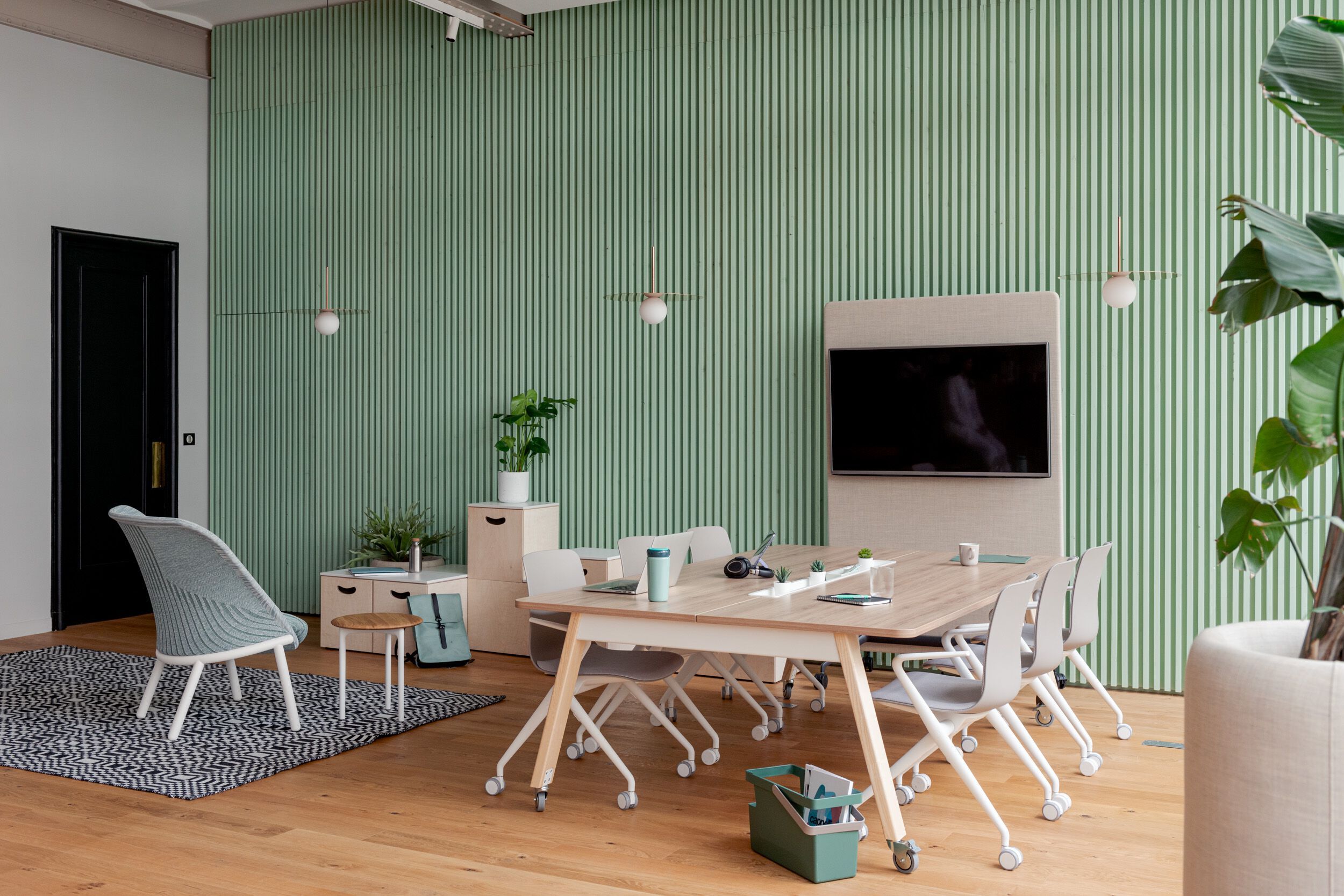 Модульный стол для совещаний из меламина с колесами Haworth Intuity ARCH-00007953 - Вид №1