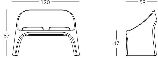 SLIDE Диван двухместный штабелируемый из полиэтилена Amélie Amelie sun-id-1460960 - Вид №5