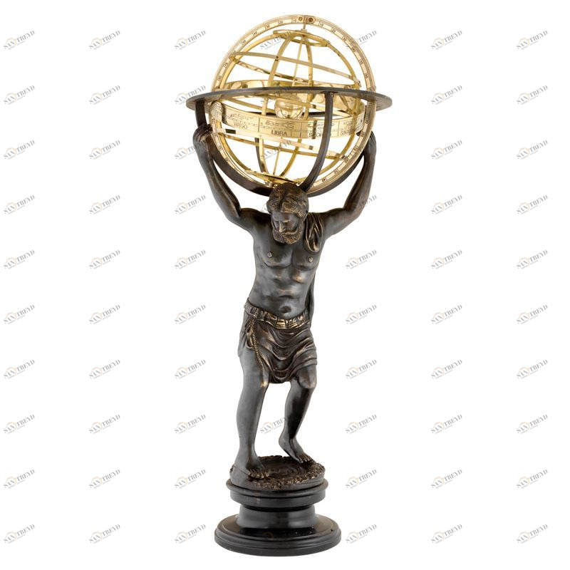 Статуэтка декоративная металлическая 94х36 см черная Atlas with Globe EICHHOLTZ EICHHOLTZ 062749 Бронза;черный 