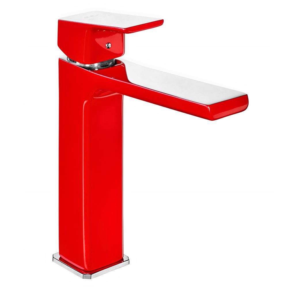 103388003  Смеситель для раковины среднего размера Tiera - красный-хром Eca  - Вид №1