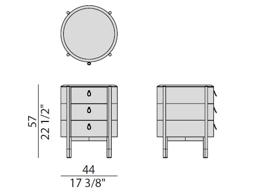 Круглая тумбочка из мрамора и грецкого ореха с ящиками Porada двадцать четыре ARCH-00126122 - Вид №3