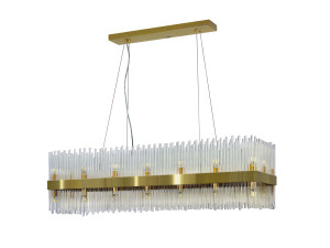 Подвесной светильник из нержавеющей стали и стекла