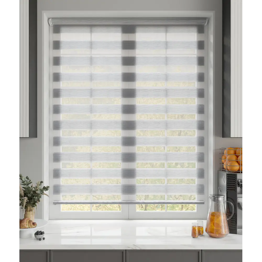 Рулонная штора день-ночь MIAMOZA Москва 180×175 см серая в полоску 89411451 STLM-1570049 - Вид №6