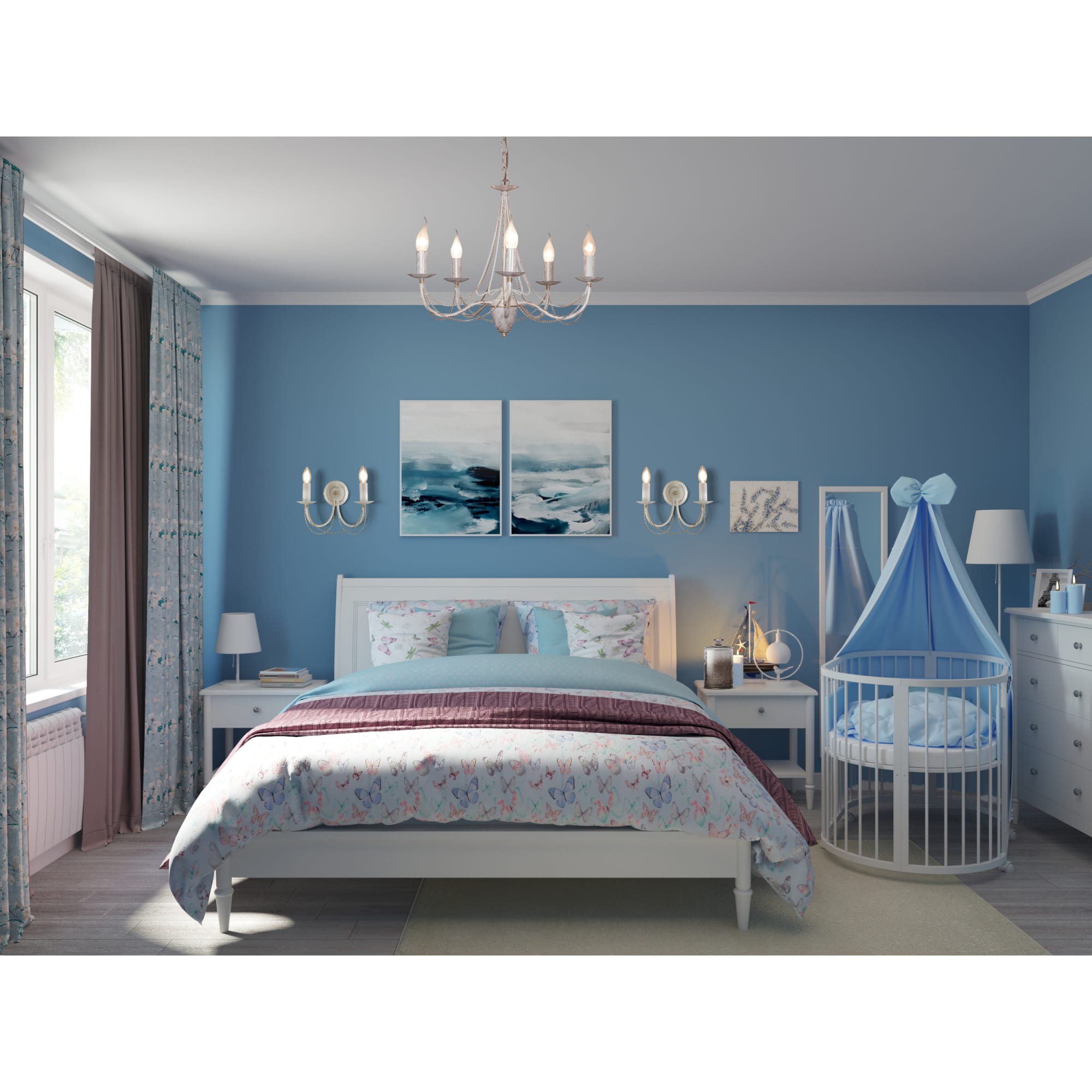 82018428 Свеча-столбик «Рустик», 7х19 см, цвет голубой Santreyd  - Вид №6