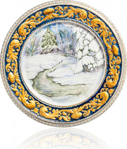 10617399 Мануфактуры Гарднеръ в Вербилках Блюдо настенное "Подмосковье" Фарфор, Керамика