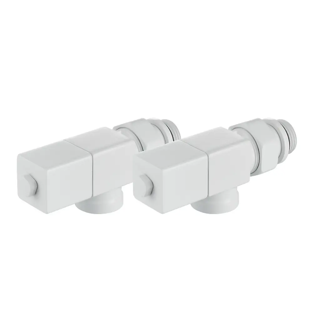 Набор вентилей для радиатора Royal Thermo Cube 1/2" осевой цвет белый 89353154 STLM-2081420  - Вид №4