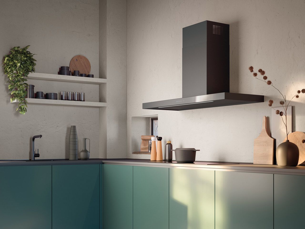 Настенный вытяжной шкаф из нержавеющей стали со встроенным освещением Falmec дизайн ARCH-00058191