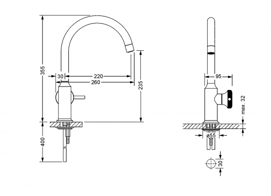 Смеситель для раковины xxl однорычажный JOERGER Valenciaновинка 638.10.354.000-AA - Вид №1