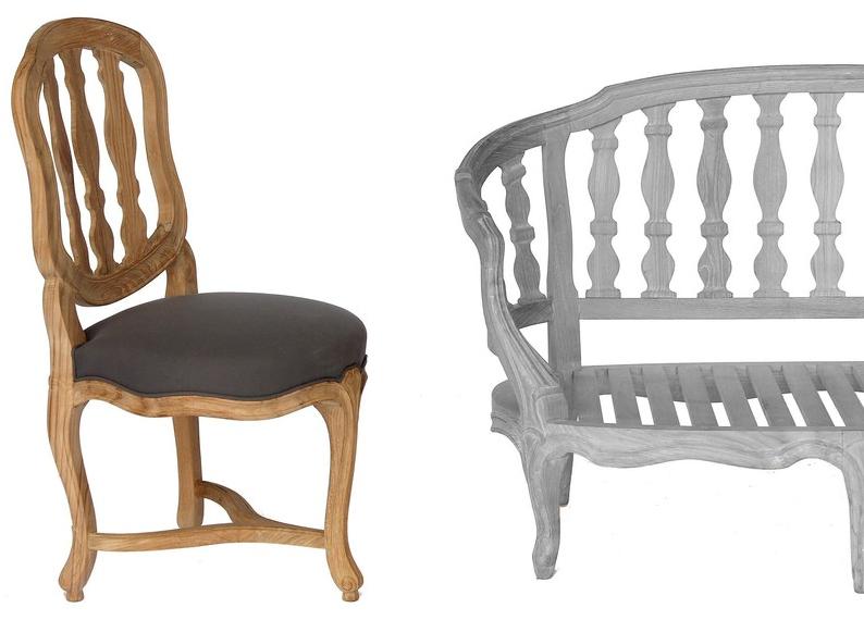 ASTELLO Садовый стул из тикового дерева Bleuet sun-id-1510354 - Вид №3