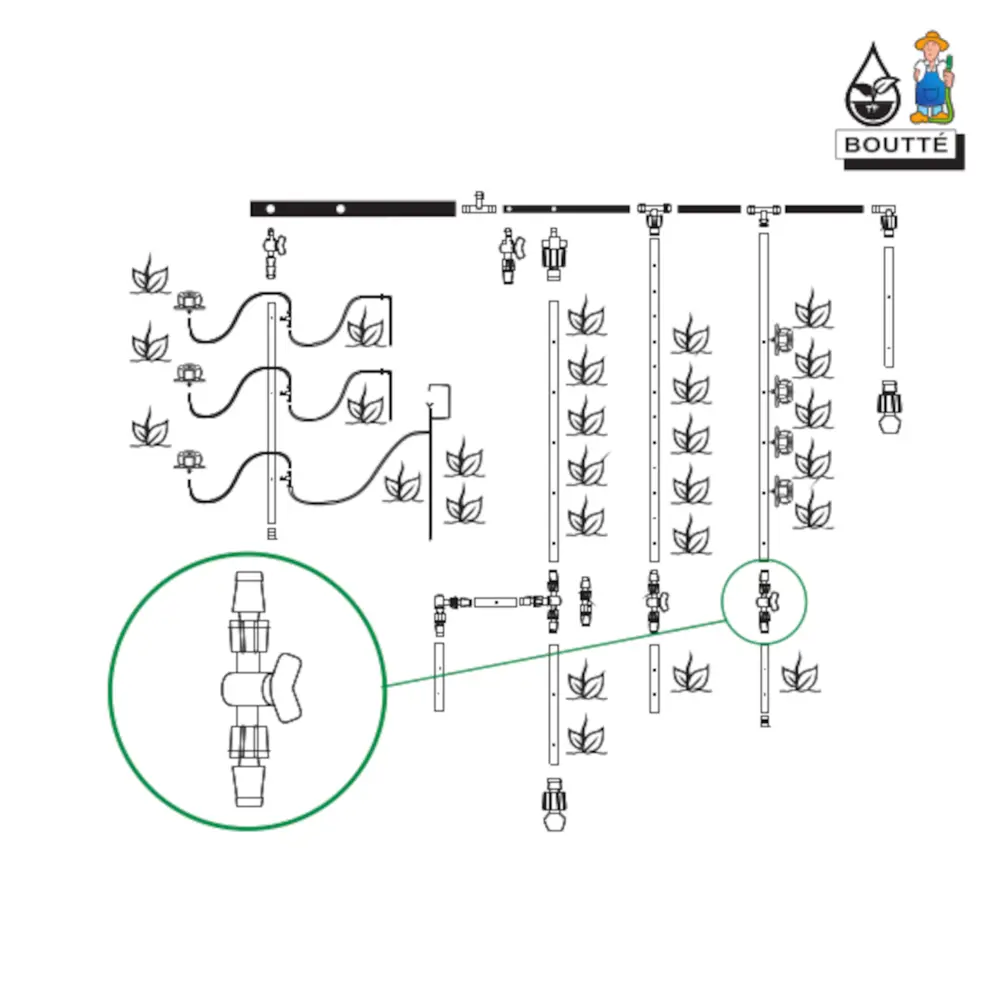 Компрессионный кран BOUTTE для систем капельного полива 16 мм 87270975 STLM-1581793 - Вид №2