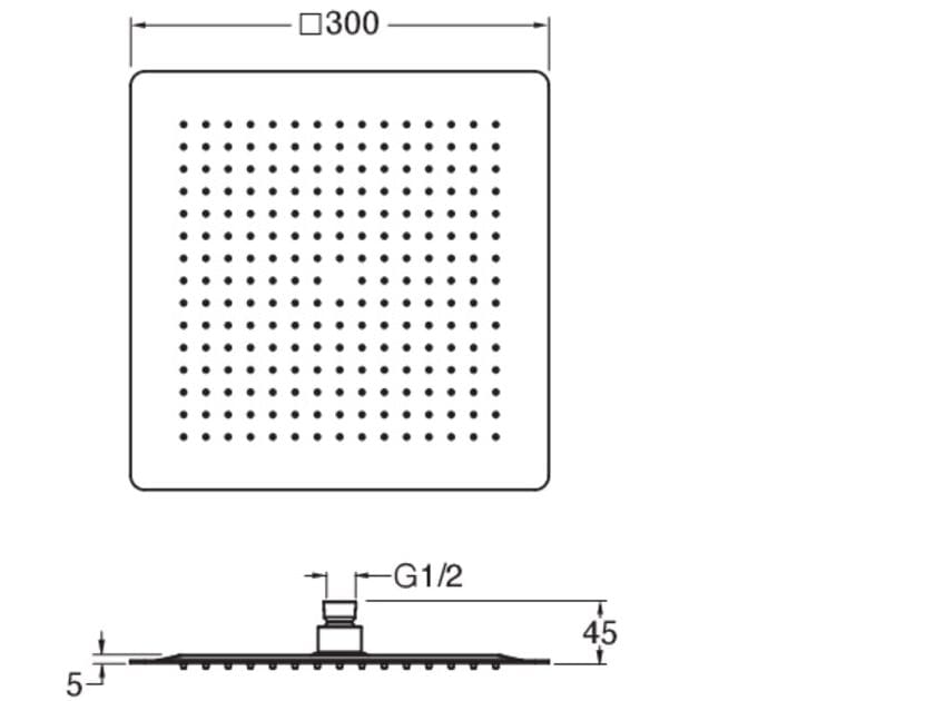 Потолочная квадратная душевая головка с системой защиты от накипи CRISTINA Rubinetterie душевые головки и рычаги-Shower &amp ARCH-00143796 - Вид №2