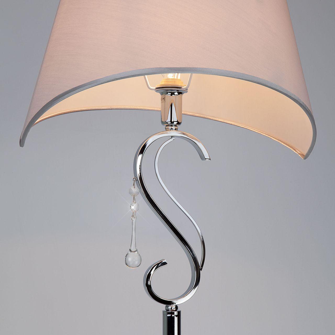 Торшер Eurosvet Kelly 01054/1 хром/прозрачный хрусталь Strotskis EUROSVET ЭЛИТНЫЕ 222925 Бежевый;хром  - Вид №1