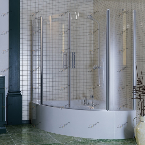 100X100GV604R Душевое ограждения на борт вынны GUTEWETTER Германия LUX