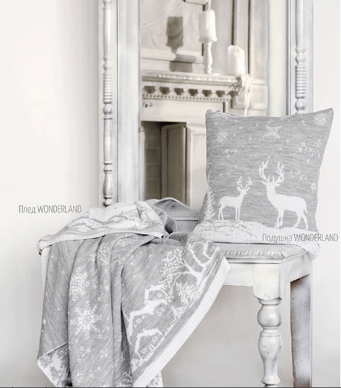 Плед Wonderland серый APERO ДИЗАЙНЕРСКИЕ, НОВЫЙ ГОД 030106 Белый;серый  - Вид №1