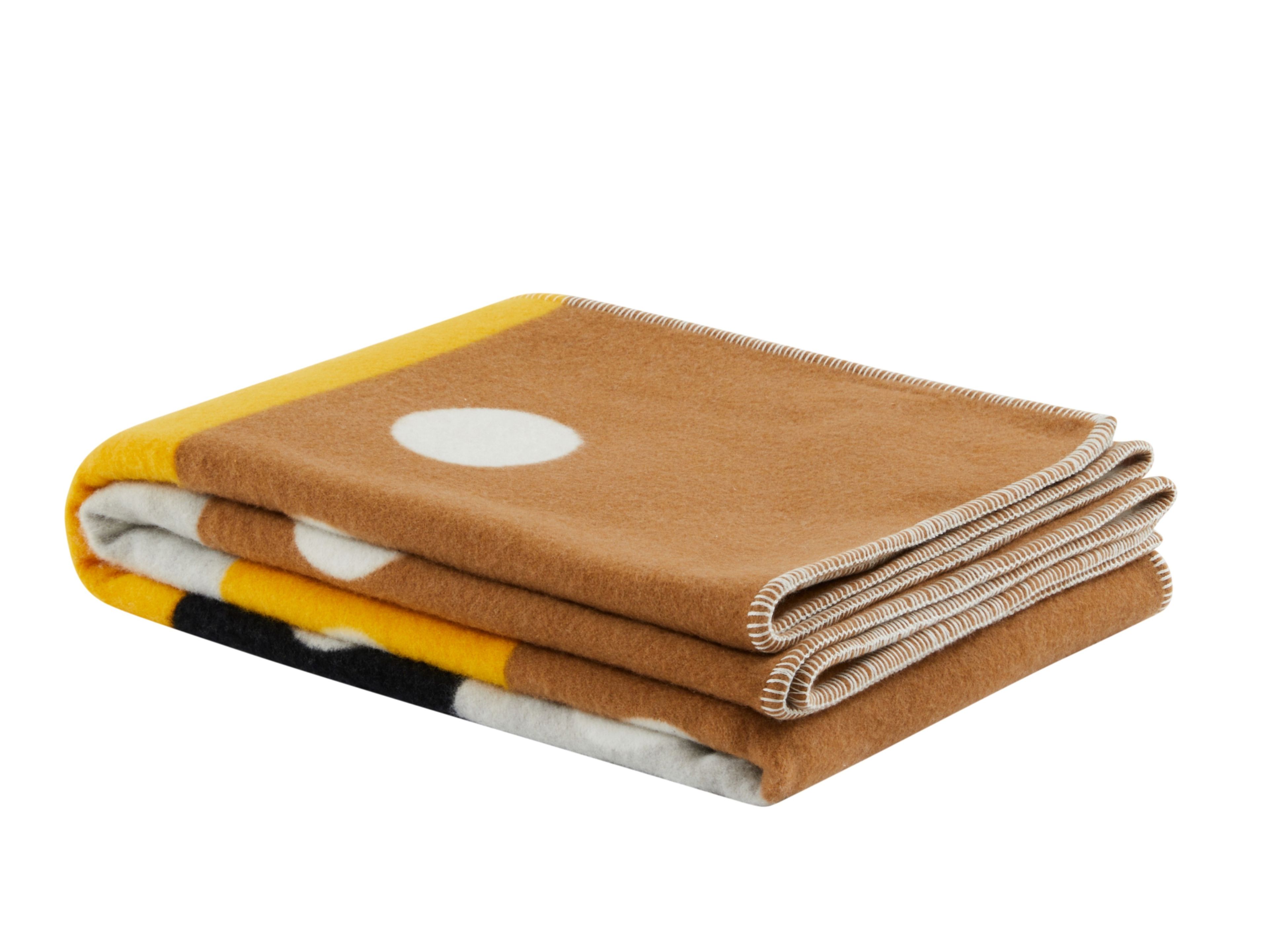 Plaid double face a pois e a righe in lana merino Lanerossi Memory is my Home ARCH-00100382