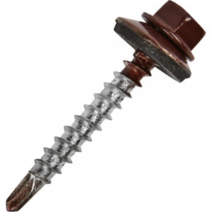 11778870 Саморезы кровельные с буром 4,8х35мм, тем.коричневые (250 шт)