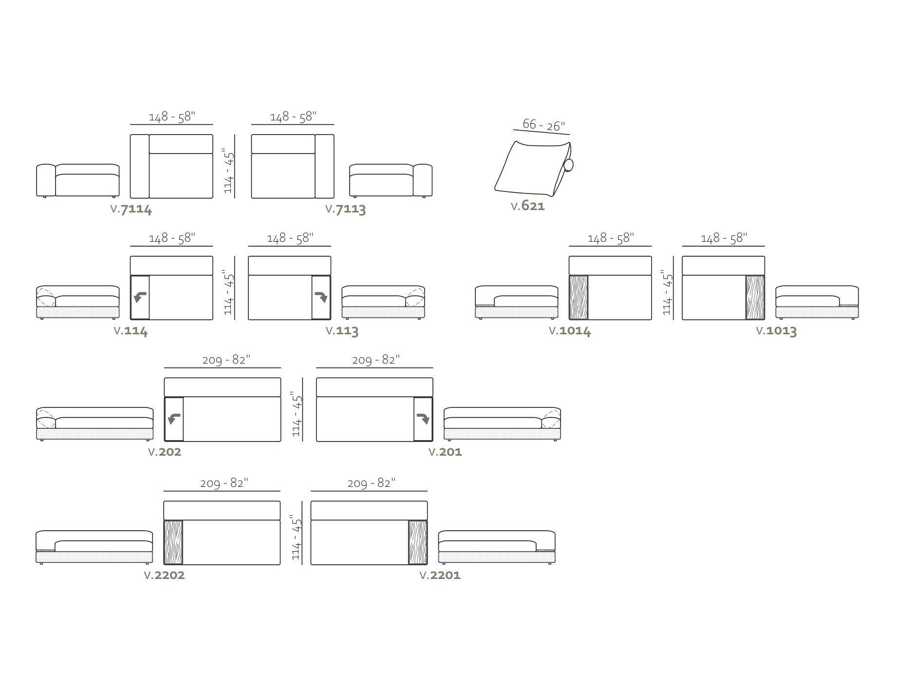 Модульный тканевый диван Max Divani MATCH ARCH-00110401 - Вид №11