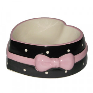 ПР0049190 Миска для животных Heart розовая керамическая 12,5х12,5х5см 150мл Foxie