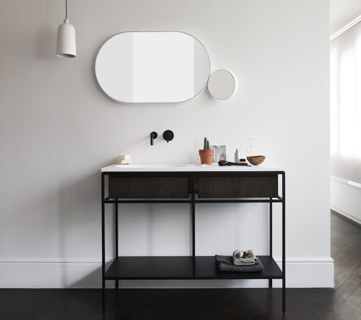 Ex.T Frame Умывальник с решеткой и тумбой comp-gl1-ss-cs - Вид №15