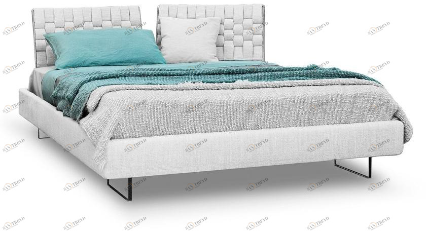 Saba Italia Двуспальная кровать из ткани с мягким изголовьем Limes sun-id-1442568