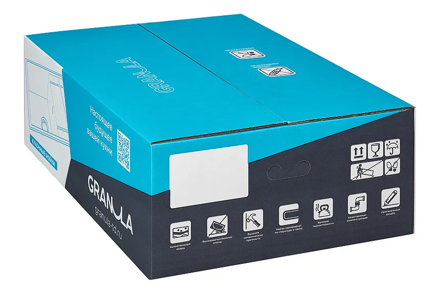 7001, ГРАФИТ (ЧЁРНО-СЕРЫЙ), кухонная мойка, кварц GRANULA 7001-ST117 - Вид №2