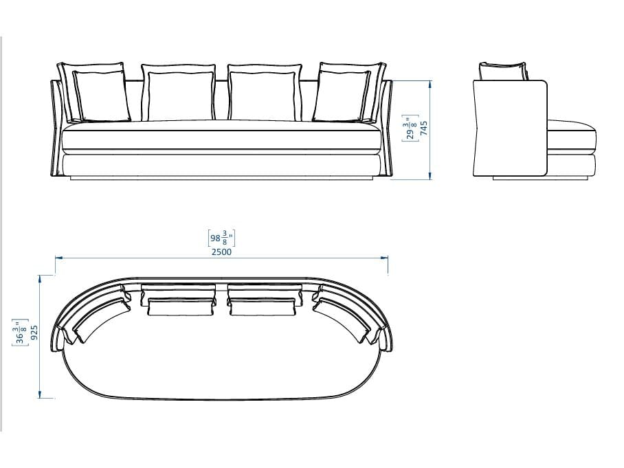 3-местный тканевый диван Casa Magna Essence ARCH-00103203 - Вид №1