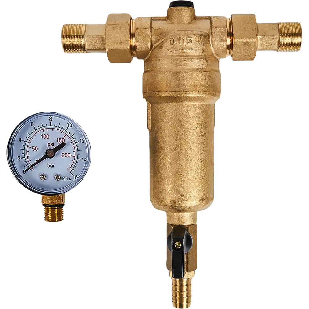 Фильтр механической очистки Santreyd для горячей воды с манометром 1/2" 82890088 STLM-0810550