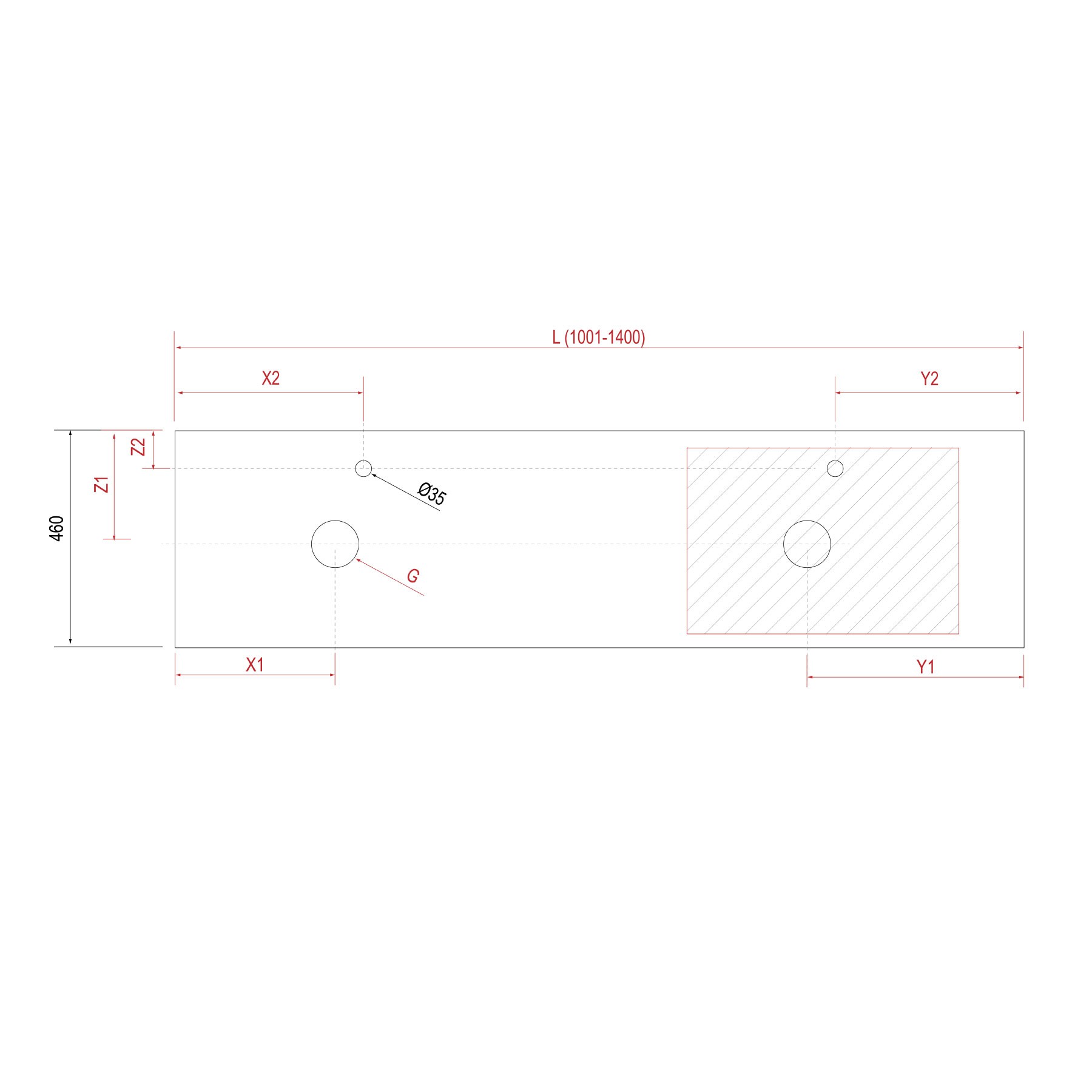 23169 SALGAR Столешница механизированная от 1001 до 1400 GLOSS WHITE 50 мм Глянцевый белый  - Вид №1