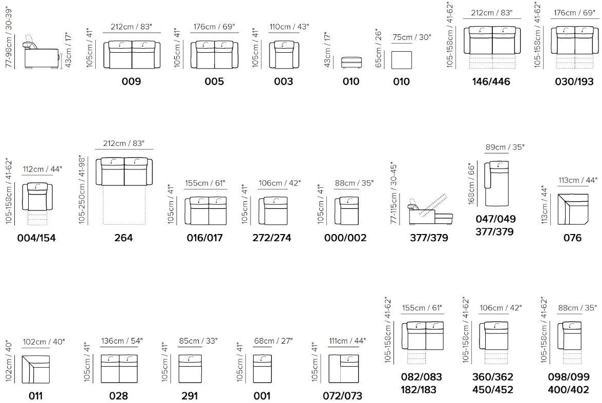 Natuzzi 3-местный кожаный диван-кровать с шезлонгом Diesis sun-id-1450052 - Вид №2