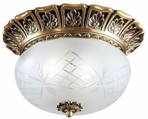 Possoni Illuminazione Потолочный светильник из сатинированной латуни со стеклом  204/25