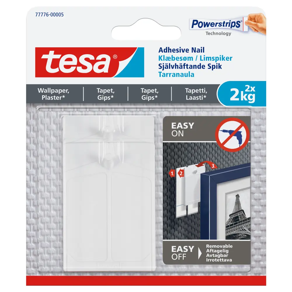Крючки для картин Tesa до 2 кг, цвет белый, 2 шт. 86021057 STLM-2209948 Santreyd  - Вид №1