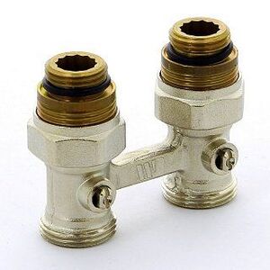 Узел прямой WATTS НВ 1/2'х3/4' ЕК радиаторный H-блок со встроенными кранами 2-трубная система