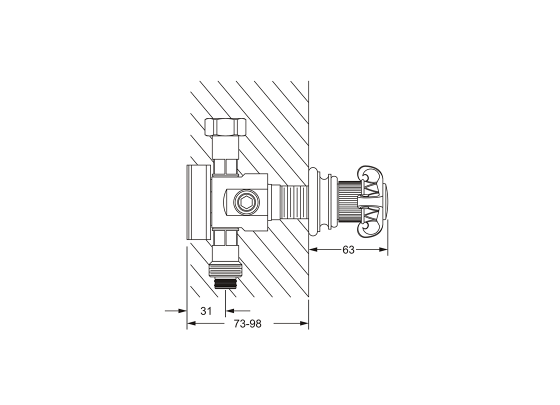 Вентиль для скрытого монтажа, внешняя часть JOERGER Aphrodite 607.60.432.000 - Вид №1