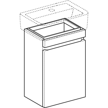 869047000 Шкафчик для раковины Geberit Renova Plan, с одной дверью Geberit  - Вид №1