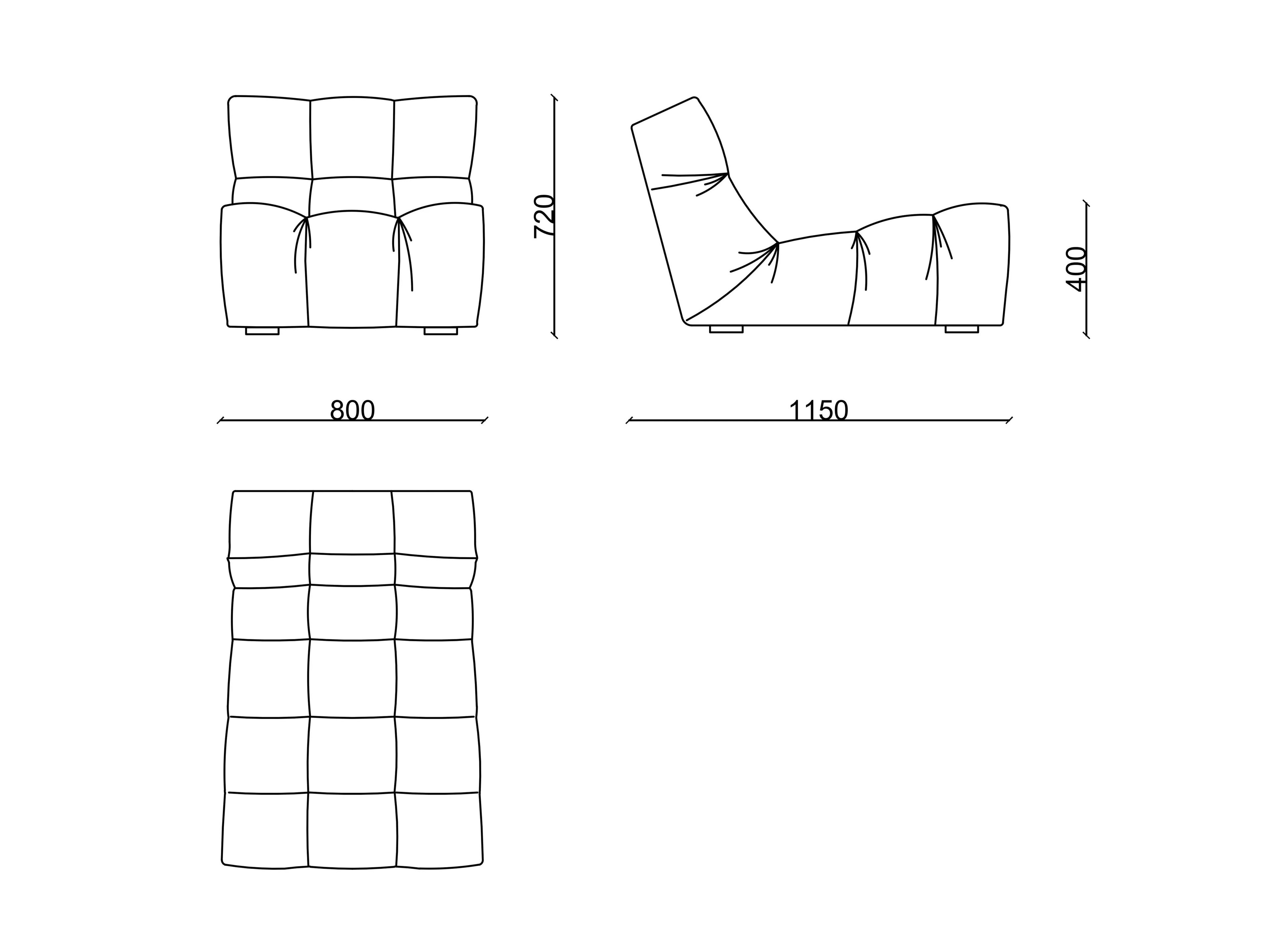 Тканевое кресло без подлокотников RIVATELIER Черепаха ARCH-00044019 - Вид №6