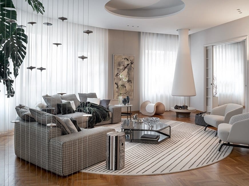 Ковер из шерсти, бамбукового шелка и льна Giorgetti SHIGHERA ARCH-00094873 - Вид №1