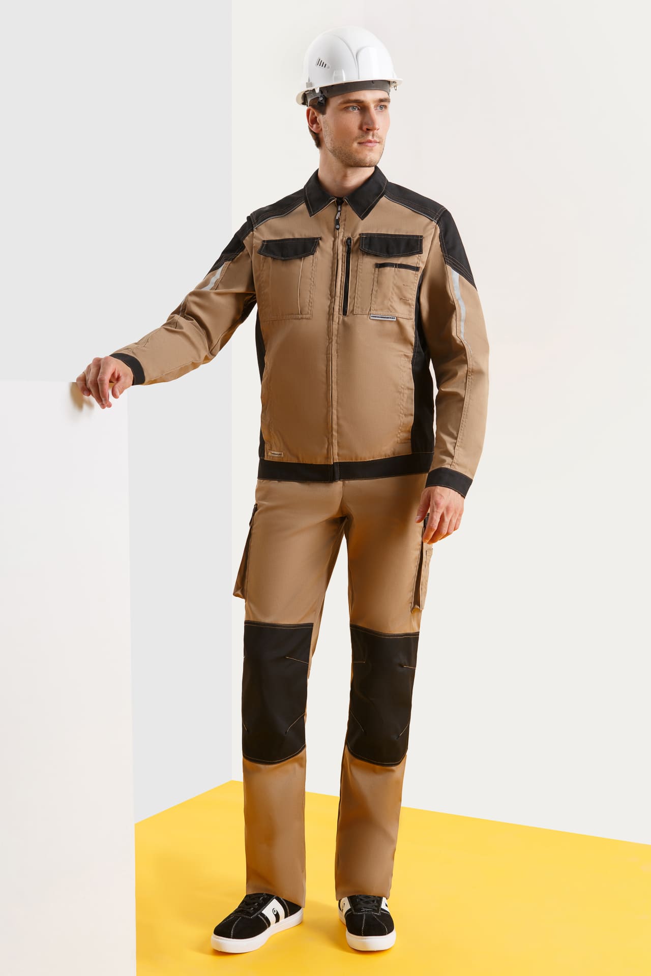 70069 Костюм  NEW бежевый с черным STATUS  Летняя спецодежда  размер 56-58/182-188  - Вид №6