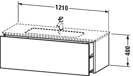 Тумбочка подвесная XSquare #XS4074 1210 x 478 мм Duravit XS407404040 - Вид №1