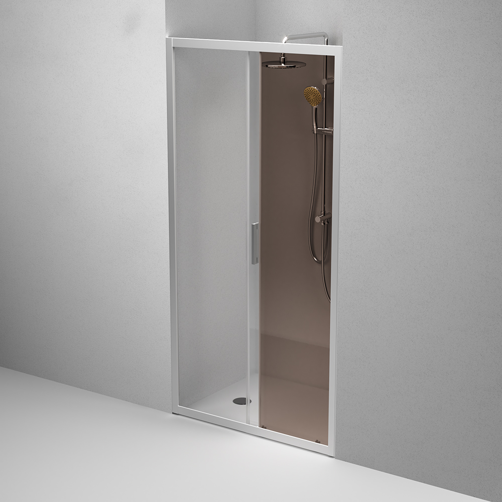 W90G-100-1-195MBr Solo Дверь душевая 100х195 стекло бронзовое профиль матовый хром AM.PM Gem - Вид №4