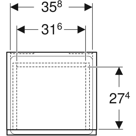 501.921.JR.1 Шкафчик Geberit Renova Plan однодверный с одним выдвижным ящиком Geberit  - Вид №2