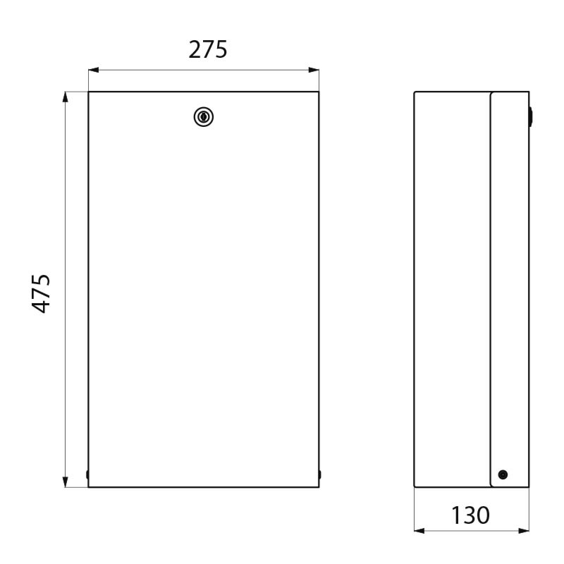 6617 Настенная урна с люком и замком, 16 литров DELABIE  - Вид №1