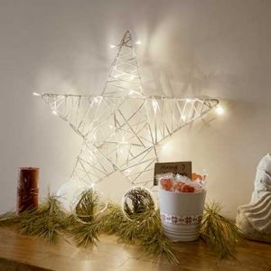 MC310 Плоская плетеная светодиодная звезда Dekoraniaevents Navidad