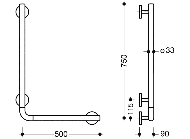 950.22.13050 угловая ручка HEWI WARM TOUCH  - Вид №1