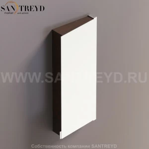 Agape 026 Шкаф с наклонной двухсторонней зеркальной дверью в коробе из фанеры под коричневый дуб правосторонний AMOB026DXRU