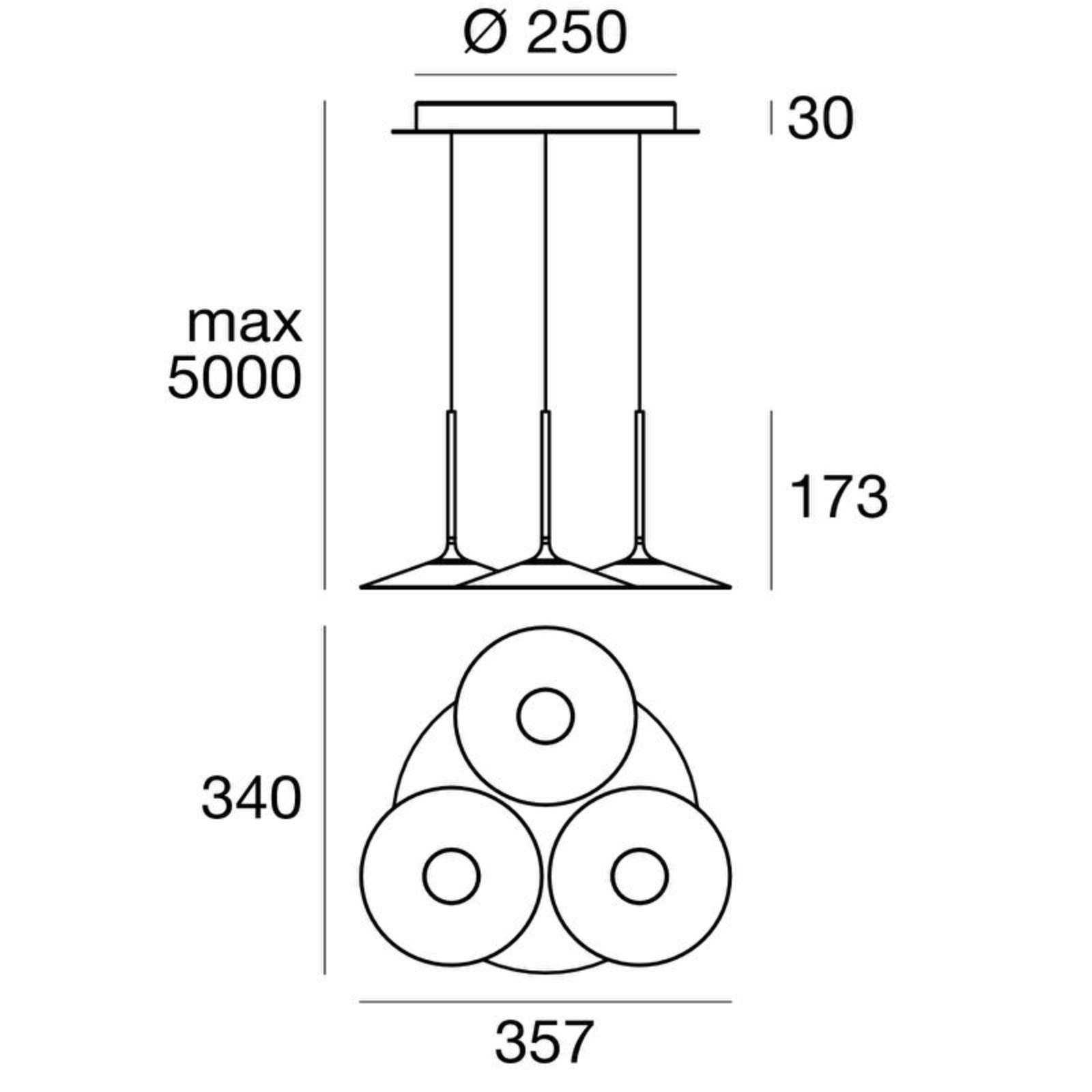 Окрашенный металлический светодиодный подвесной светильник Linea Light Group Poe ARCH-00046235 - Вид №9