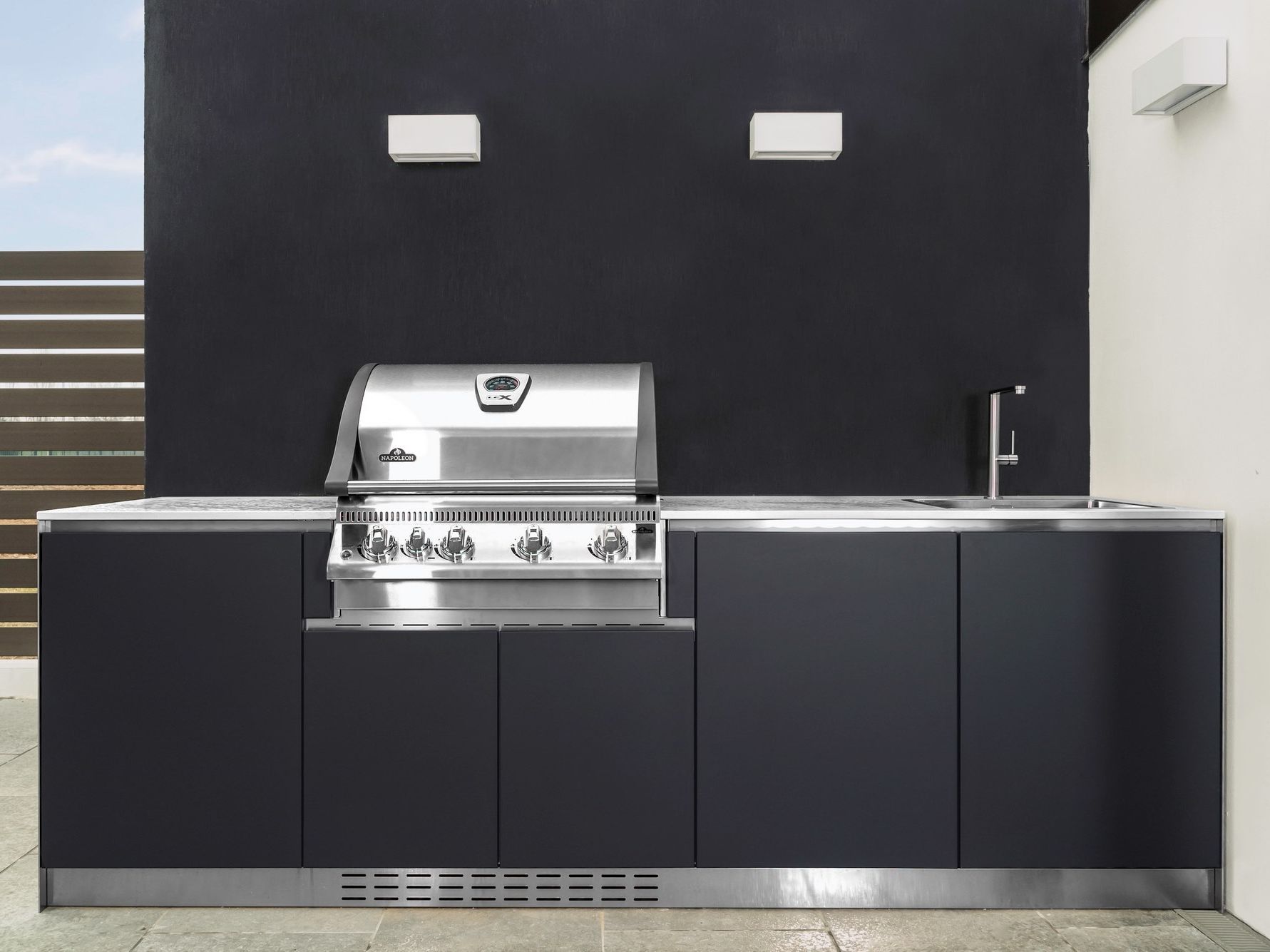 RAL 7021 тисненый матовый лак из нержавеющей стали наружная кухня OF outdoorkitchens ACCIAIO INOX LACCATO OPACO GOFFRATO RAL 7021 ARCH-00052940