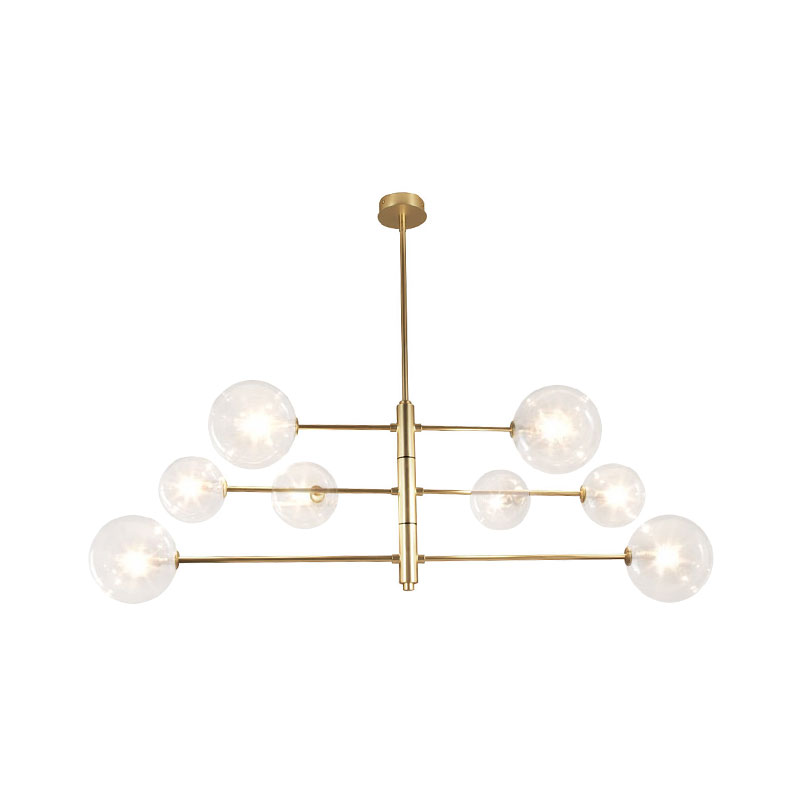 057820 Люстра 8L латунь - прозрачные плафоны Aromas del Campo Atom