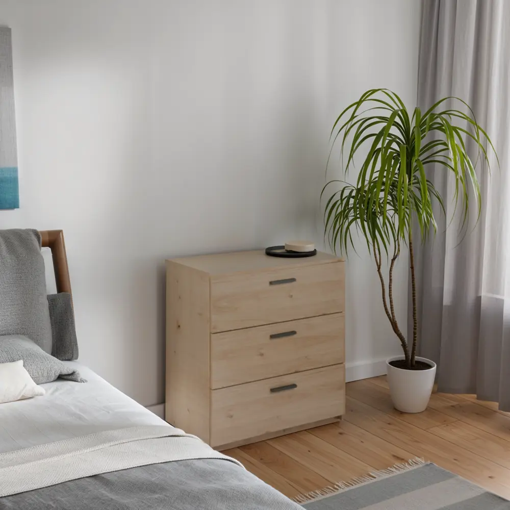 Комод 3 ящика 68.5x80x39.4 см ЛДСП цвет гикори джексон 82431234 STLM-2194961 Santreyd 